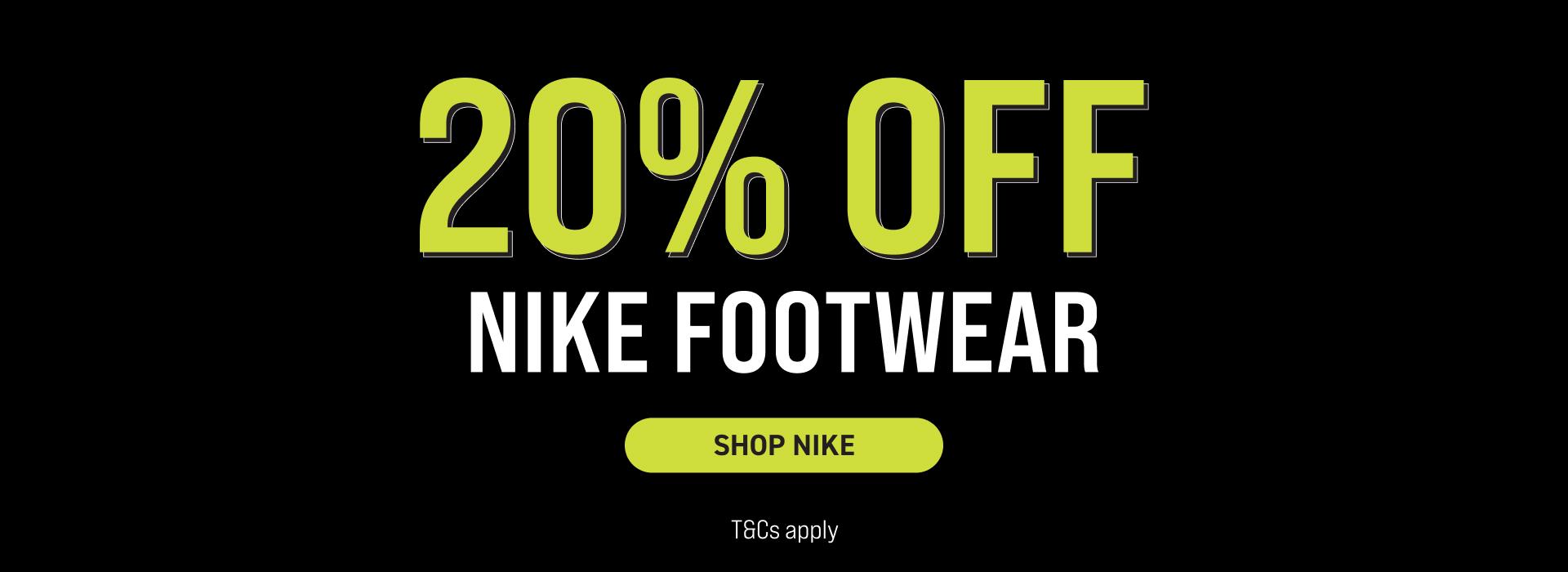 20% off nike footwear