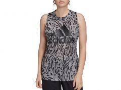 Adidas Women's Grey Allover Print Tank Top 