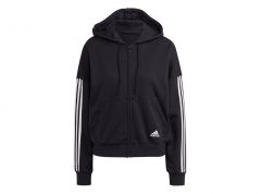 Adidas Women's Essentials Cut 3 Stripes Full Zip Hoodie-