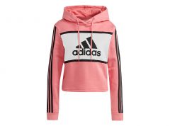 Adidas Women's Essentials Logo Colourblock Cropped Hoodie-HR