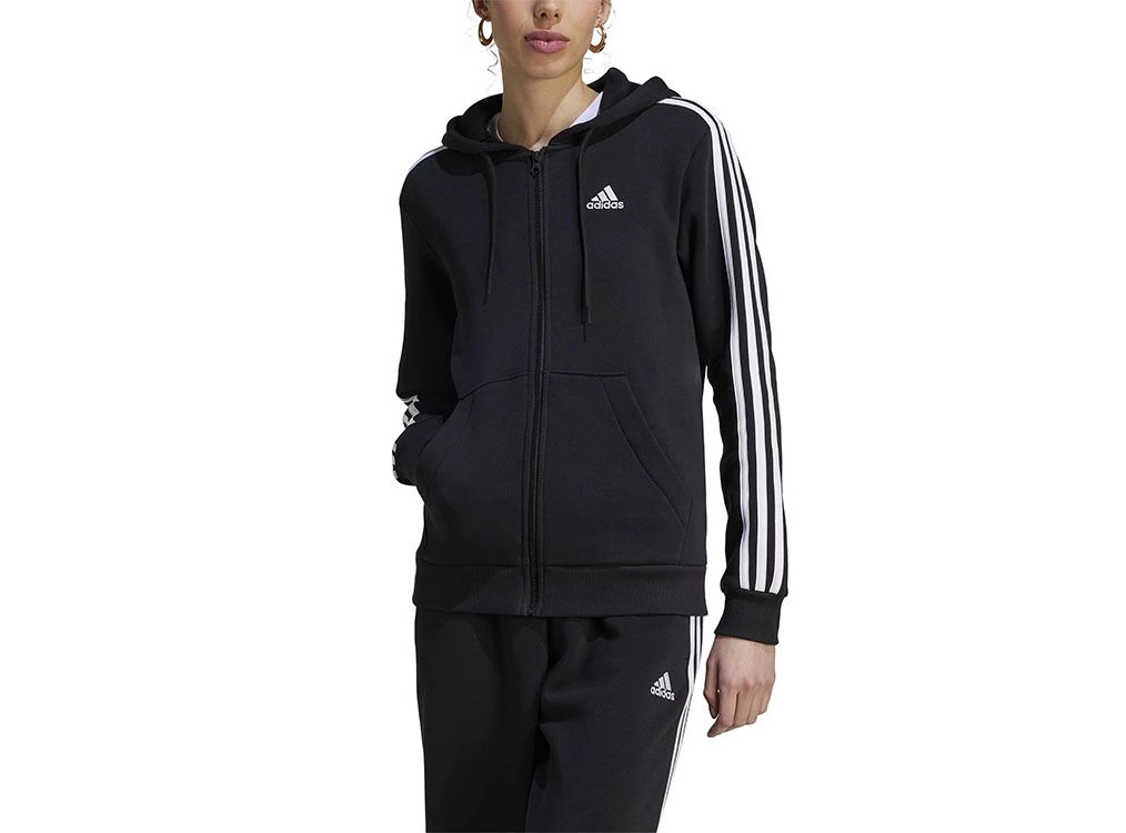 Adidas essentials 3 stripe full zip hoodie outlet