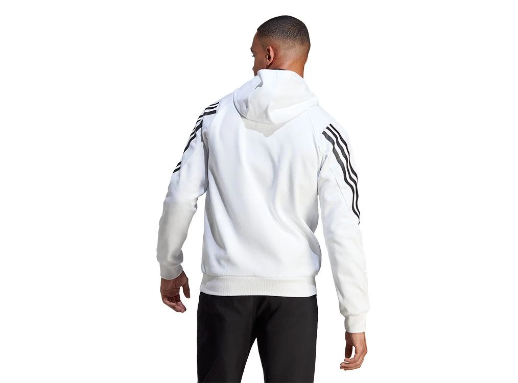 Adidas white 3 stripe hoodie on sale